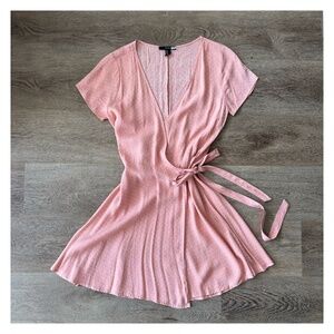 Forever 21 pink polka wrap dress 🩷